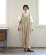 ハンドスモッキングコットンポプリン　サロペット